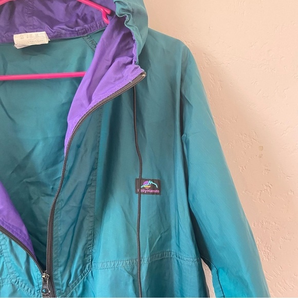 HELLY HANSEN VTG 90s Y2K Packable Nylon Full Zip Windbreaker Mens Small - Picture 6 of 9
